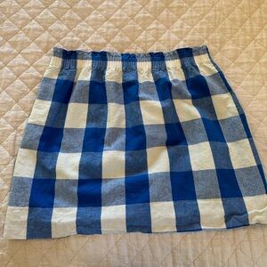 J Crew paper bag miniskirt size 14 blue and cream